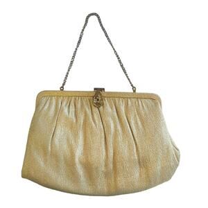 Vintage Ande champagne gold Lame shimmery evening bag clutch